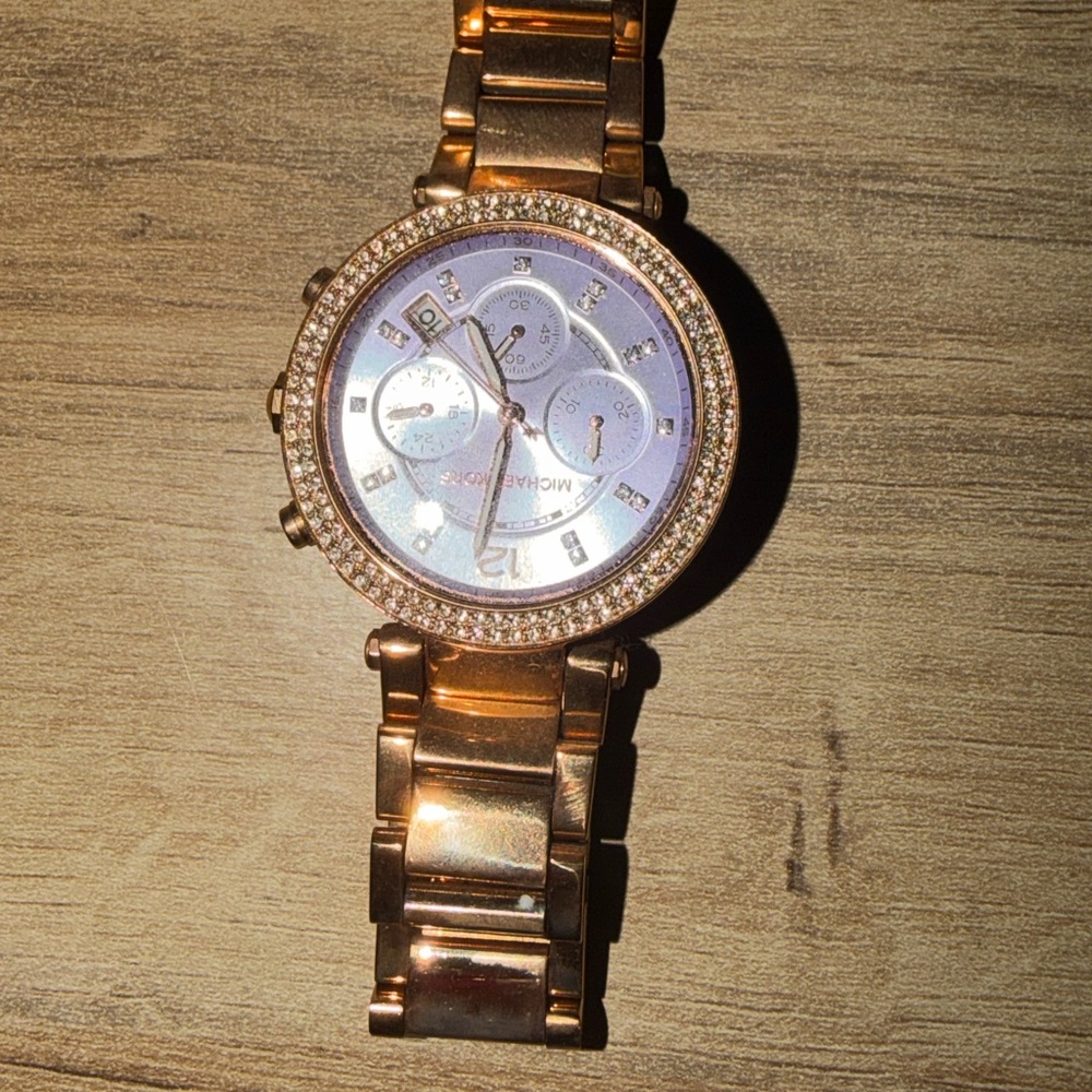 Michael Kors Rose Gold Women's Watch with Crystal Accents - Picture 4 of 5